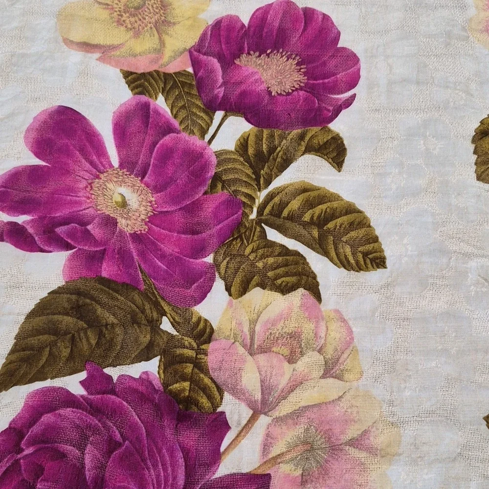 Vintage‎ Emanuel Ungaro Floral Scarf Purple Yellow Green Cream Women's
